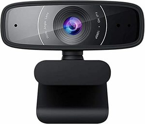 ASUS Webカメラ C3 ブラック フルHD 1080P 広角 環境ノイズ音低減マイク USB-A接続 ウェブカメラ 会議 在宅勤務 ビデオ配信