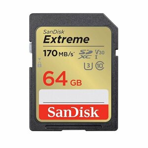 送料無料 SanDisk SDXCカード 64GB 170MB/s Extreme SDSDXV2-064G-GNCIN