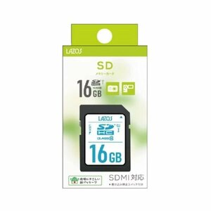 送料無料 LAZOS SDHC SDカード 16GB L-B16SDH10-U1