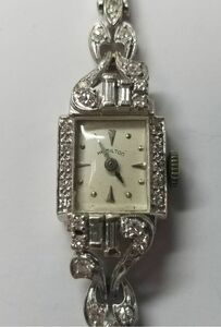 Hamilton Antique Florentine Finish 14K Gold Lady’s Wrist Watch (Rare Example) 海外 即決