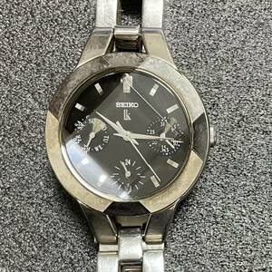 【SEIKO】セイコー LUKIA ルキア LK 5Y89-0A70 カットガラス QZ 黒文字盤 SS ボーイズ 腕時計