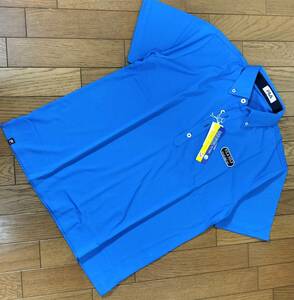 新品　フィラ　ゴルフ　バックプリント　半袖ポロシャツ　748-667　ブルー　メンズ3L