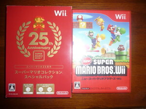 Wiiソフト2点 スーパーマリオコレクション スペシャルパック 外箱・サントラCD マリオブラザーズWii