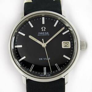 1967s Omega Geneve Automatic Black Dial Men's Vintage Steel Watch 166.033 海外 即決