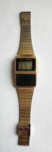??1985 Vintage Casio DBC-610 Data Bank Stainless Gold Digital Watch Rare EUC! 海外 即決