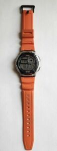 ??Vintage 90s Casio Illuminator AE-1000WR Orange Watch Rare EUC! Nostalgic 海外 即決