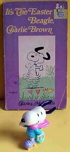 It’s The Easter Beagle Charlie Brown Snoopy Figure w/ Easter Basket 1976 1st Ed 海外 即決