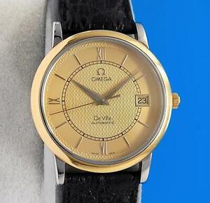 Mens Omega DeVille Prestige 18K GOLD watch - Automatic - Gold Dial - 7704.11.01 海外 即決