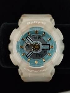 CASIO Baby-G BA110SC World Time Watch Blue Face Clear Band 5.5&quot;-7.5&quot; Running 海外 即決