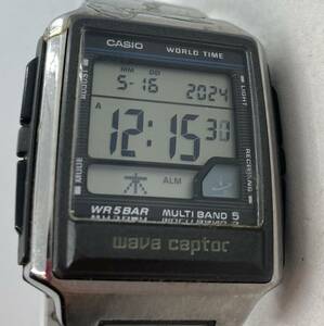 309-0065 CASIO カシオ 腕時計 ウェーブセプター WV-59J 金属ベルト シルバー 稼働品