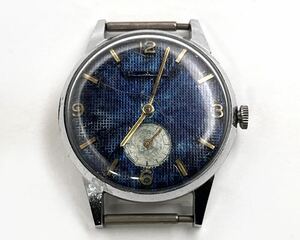 WITTNAUER ウイットナー 手巻き アンティーク 腕時計 ラウンド型 スモセコ スイス製 SS シルバー◎現状稼働品 ジャンク