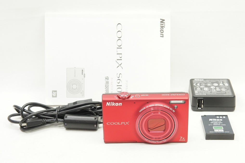 ニコン 【適格請求書発行】美品 Nikon ニコン COOLPIX S6100 コンパクトデジタルカメラ レッド【アルプスカメラ】240602y