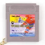 ジャンク ゲームソフト キーホルダー 「WORLD ICE HOCKEY ワールドアイスホッケー」 カセットサイズ：縦6.5×横5