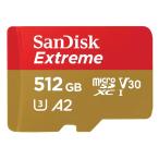 512GB microSDXCカード マイクロSD SanDisk サンディスク Extreme UHS-I U3 V30 A2 R:190MB/s W:130MB/s 海外リテール SDSQXAV-512G-GN6MN ◆メ