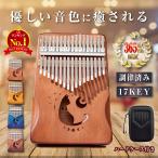 カリンバ 楽器 親指ピアノ 民族楽器 karinba ハードケース付 17音 指ピアノ ハンドオルゴール かわいい 猫  日本語マニュアル